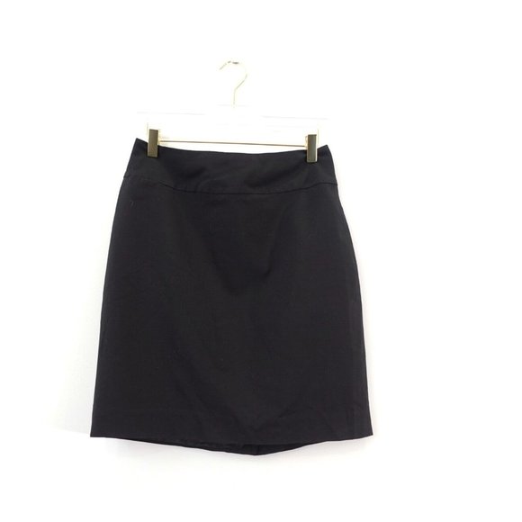 Womens Skirt Size 6 Black Wool Mini Straight Pencil Stretch Casual Petite CINTAS - Picture 1 of 8